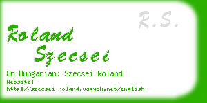 roland szecsei business card